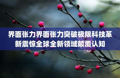 界面张力界面张力突破极限科技革新震惊全球全新领域颠覆认知