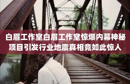 白眉工作室白眉工作室惊爆内幕神秘项目引发行业地震真相竟如此惊人