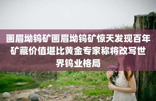 画眉坳钨矿画眉坳钨矿惊天发现百年矿藏价值堪比黄金专家称将改写世界钨业格局
