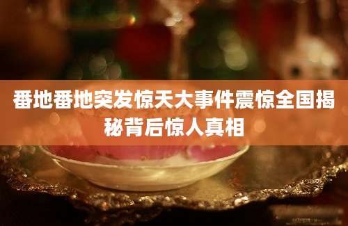 番地番地突发惊天大事件震惊全国揭秘背后惊人真相