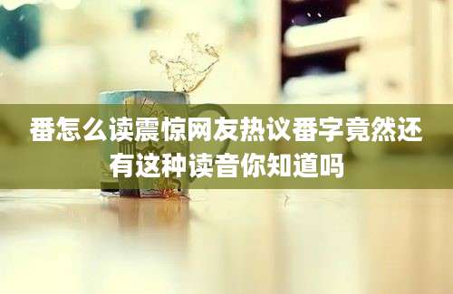 番怎么读震惊网友热议番字竟然还有这种读音你知道吗