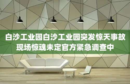 白沙工业园白沙工业园突发惊天事故现场惊魂未定官方紧急调查中