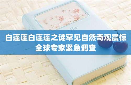 白蓬蓬白蓬蓬之谜罕见自然奇观震惊全球专家紧急调查