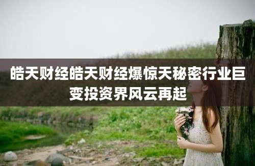 皓天财经皓天财经爆惊天秘密行业巨变投资界风云再起