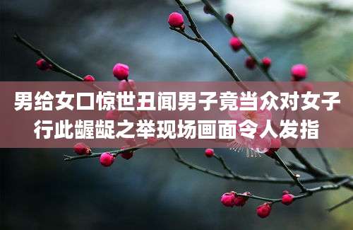 男给女口惊世丑闻男子竟当众对女子行此龌龊之举现场画面令人发指