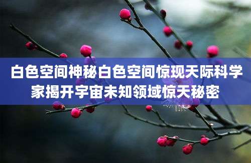 白色空间神秘白色空间惊现天际科学家揭开宇宙未知领域惊天秘密
