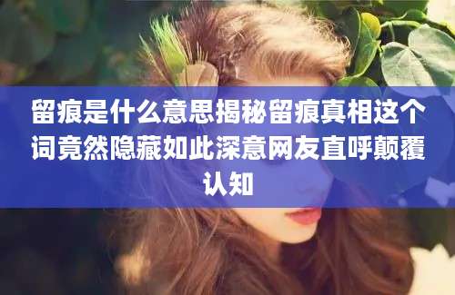 留痕是什么意思揭秘留痕真相这个词竟然隐藏如此深意网友直呼颠覆认知