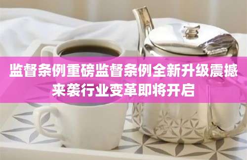 监督条例重磅监督条例全新升级震撼来袭行业变革即将开启