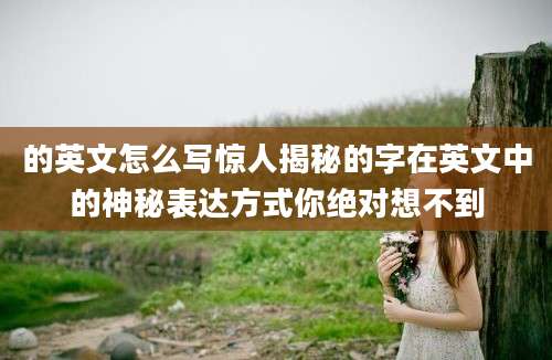 的英文怎么写惊人揭秘的字在英文中的神秘表达方式你绝对想不到