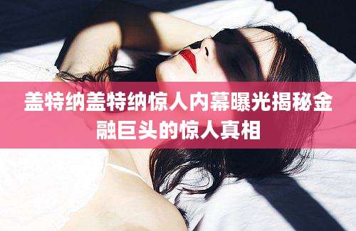 盖特纳盖特纳惊人内幕曝光揭秘金融巨头的惊人真相