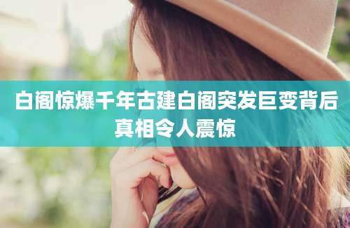 白阁惊爆千年古建白阁突发巨变背后真相令人震惊