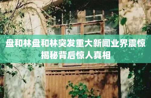 盘和林盘和林突发重大新闻业界震惊揭秘背后惊人真相