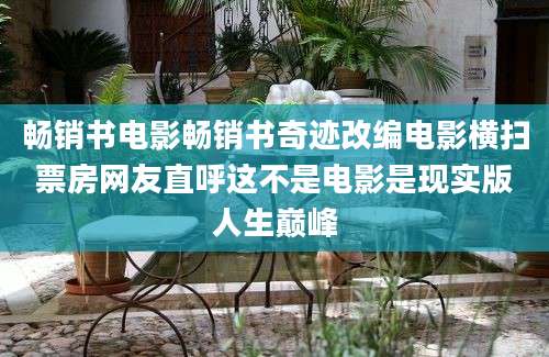 畅销书电影畅销书奇迹改编电影横扫票房网友直呼这不是电影是现实版人生巅峰