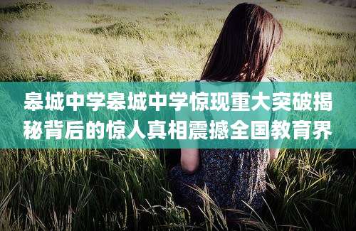 皋城中学皋城中学惊现重大突破揭秘背后的惊人真相震撼全国教育界