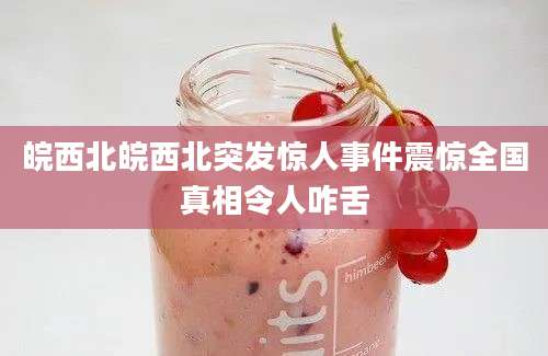 皖西北皖西北突发惊人事件震惊全国真相令人咋舌