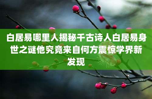 白居易哪里人揭秘千古诗人白居易身世之谜他究竟来自何方震惊学界新发现