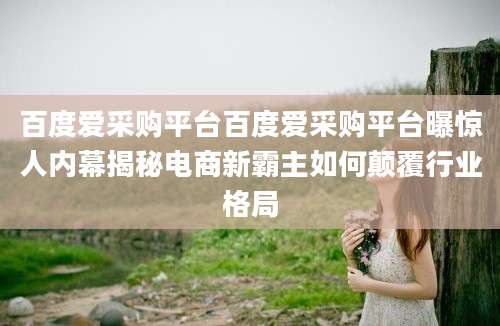 百度爱采购平台百度爱采购平台曝惊人内幕揭秘电商新霸主如何颠覆行业格局