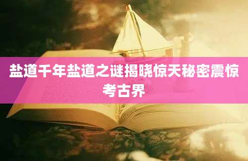 盐道千年盐道之谜揭晓惊天秘密震惊考古界