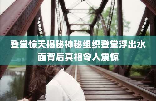 登堂惊天揭秘神秘组织登堂浮出水面背后真相令人震惊