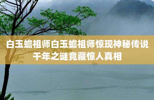 白玉蟾祖师白玉蟾祖师惊现神秘传说千年之谜竟藏惊人真相