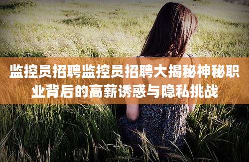 监控员招聘监控员招聘大揭秘神秘职业背后的高薪诱惑与隐私挑战