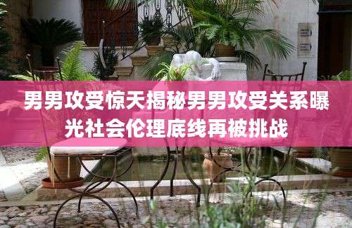 男男攻受惊天揭秘男男攻受关系曝光社会伦理底线再被挑战