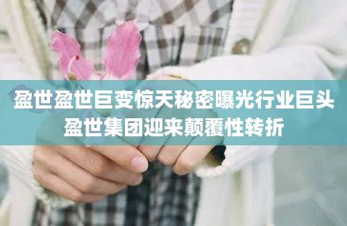 盈世盈世巨变惊天秘密曝光行业巨头盈世集团迎来颠覆性转折