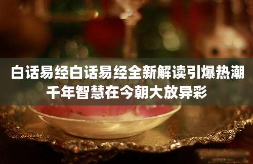白话易经白话易经全新解读引爆热潮千年智慧在今朝大放异彩