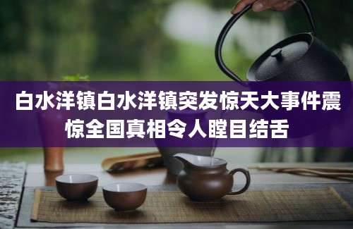 白水洋镇白水洋镇突发惊天大事件震惊全国真相令人瞠目结舌