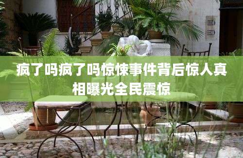疯了吗疯了吗惊悚事件背后惊人真相曝光全民震惊