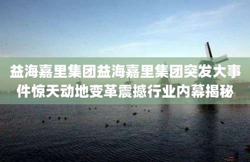 益海嘉里集团益海嘉里集团突发大事件惊天动地变革震撼行业内幕揭秘