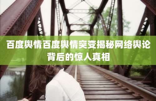 百度舆情百度舆情突变揭秘网络舆论背后的惊人真相