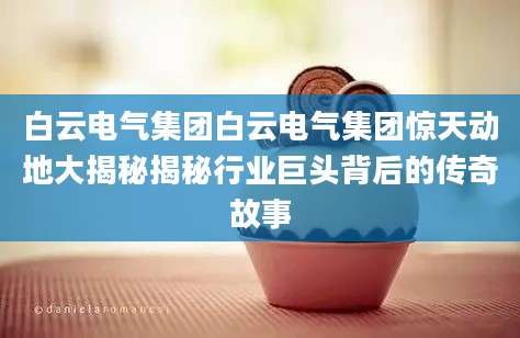 白云电气集团白云电气集团惊天动地大揭秘揭秘行业巨头背后的传奇故事