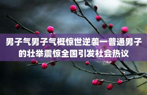 男子气男子气概惊世逆袭一普通男子的壮举震惊全国引发社会热议