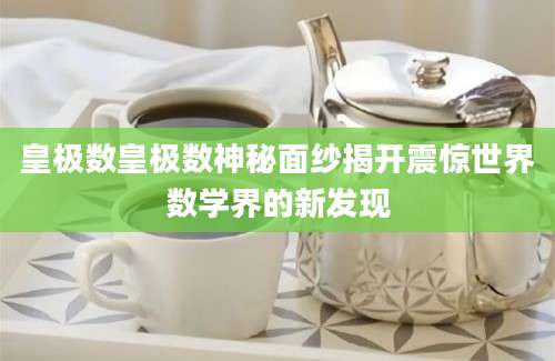 皇极数皇极数神秘面纱揭开震惊世界数学界的新发现