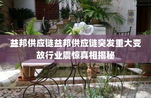 益邦供应链益邦供应链突发重大变故行业震惊真相揭秘