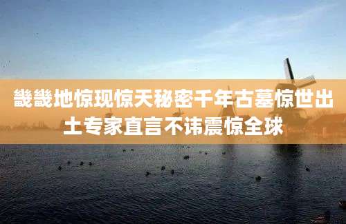 畿畿地惊现惊天秘密千年古墓惊世出土专家直言不讳震惊全球