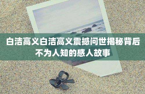 白洁高义白洁高义震撼问世揭秘背后不为人知的感人故事